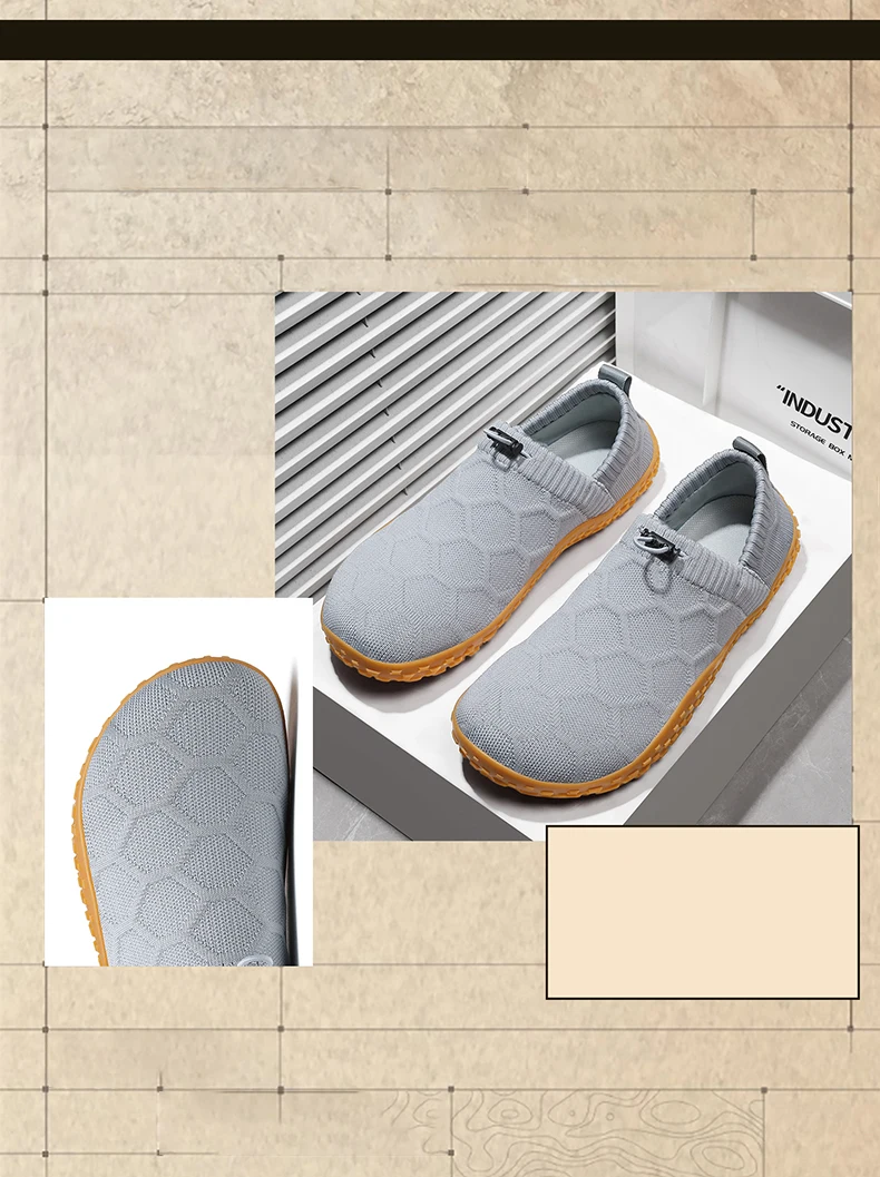 New Men's Wide Head Barefoot Shoes Anti Slip Breathable Walking Shoes for Men Wear-resistant Lightweight Running Sneakers 36-48