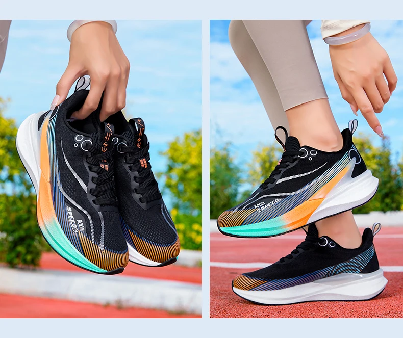 Professional Marathon Men Carbon Board Running Shoes Lightweight Breathable Comfortable Women Stable Support Sprint Sports Shoes