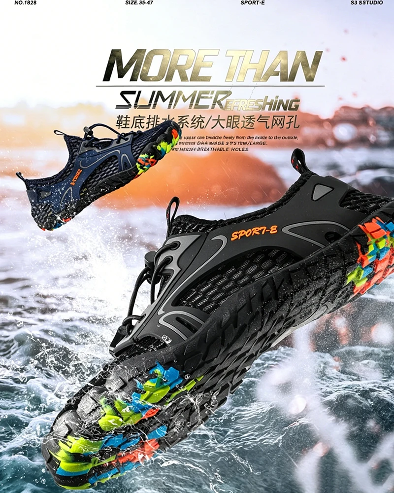 Men Quick-Drying Breathable Barefoot Shoes Outdoor Beach Swimming Shoes Water Sports Shoes Women Hiking Wading Sports Shoes