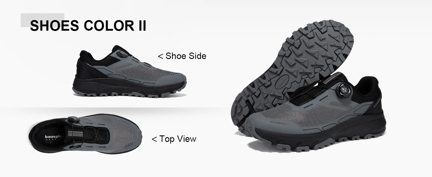 Baasploa Men Hiking Outdoor Sneakers New High Quality Trekking Climbing Shoes Male Rotating Button Luxury Designer Outdoor Shoes