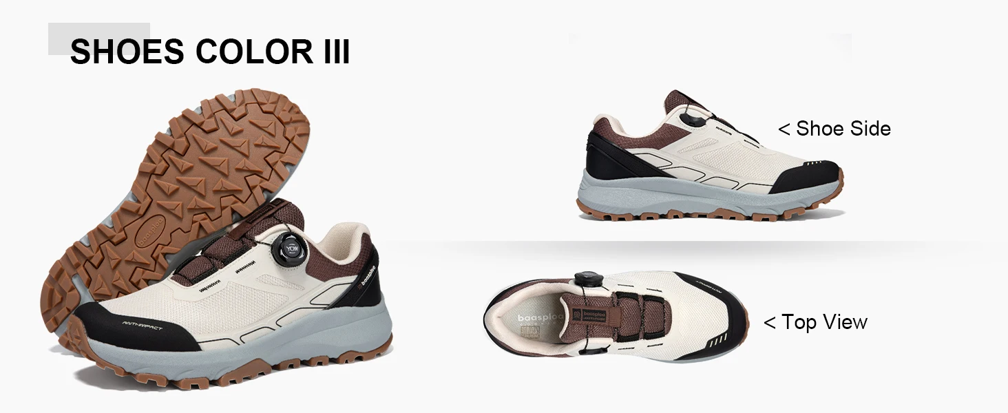 Baasploa Men Hiking Outdoor Sneakers New High Quality Trekking Climbing Shoes Male Rotating Button Luxury Designer Outdoor Shoes