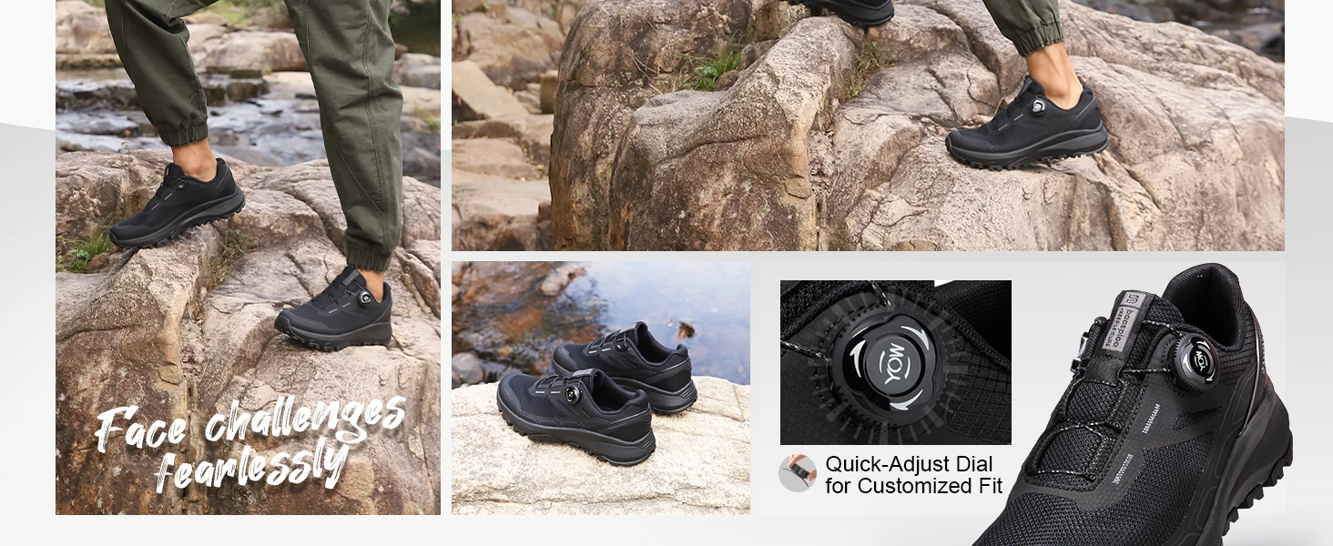 Baasploa Men Hiking Outdoor Sneakers New High Quality Trekking Climbing Shoes Male Rotating Button Luxury Designer Outdoor Shoes