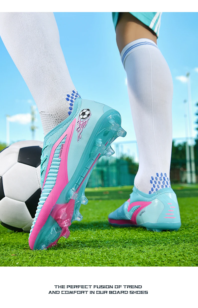 New Men Football Boots Sport Soccer Shoes Outdoor Cleats Adult Non Slip Boys Long Spikes Training Breathable Match Comfortable