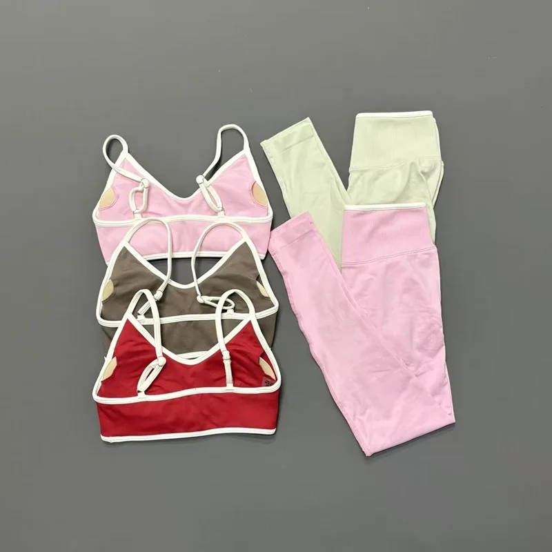 2Pcs Women Yoga Set Seamless Halter Strappy Push Up Backless Butt Lifting Scrunch Booty Lift Gym Fitness Active Athletic Shorts