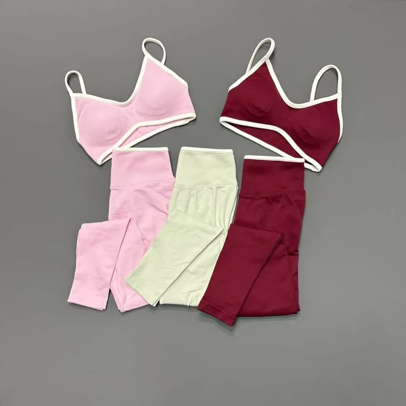 2Pcs Women Yoga Set Seamless Halter Strappy Push Up Backless Butt Lifting Scrunch Booty Lift Gym Fitness Active Athletic Shorts