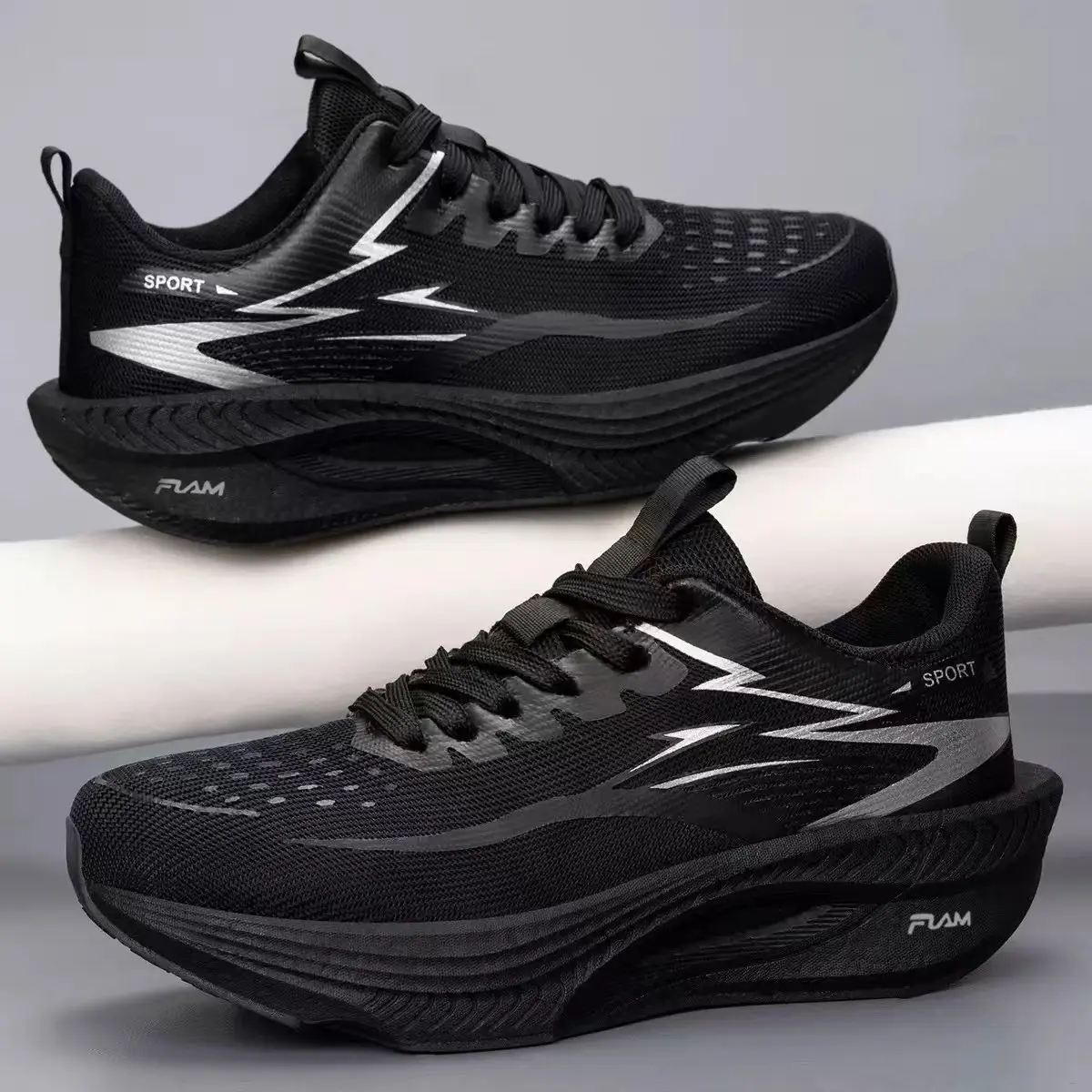 Marathon Racing Shoes Men Elastic Cushion Mesh Trainers