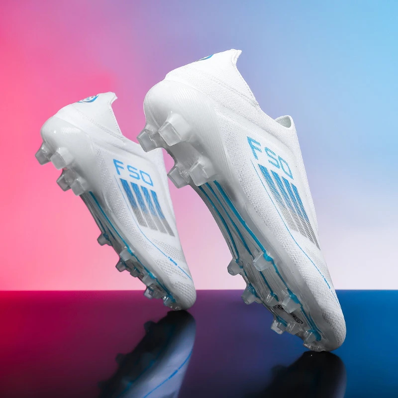Men Football Boots Training Cleats Soccer Shoes FG Ultralight Breathable Drop Shipping Match Sport Long Spikes Indoor Sneakers