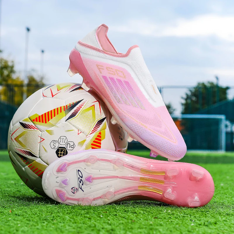 Men Football Boots Training Cleats Soccer Shoes FG Ultralight Breathable Drop Shipping Match Sport Long Spikes Indoor Sneakers