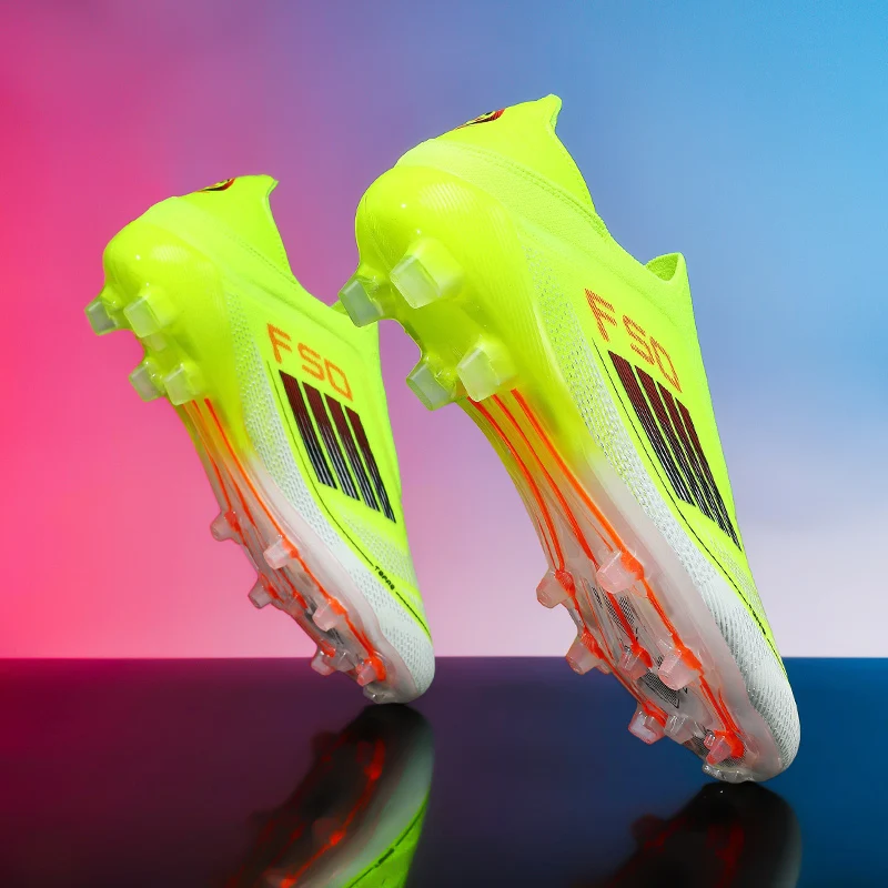 Men Football Boots Training Cleats Soccer Shoes FG Ultralight Breathable Drop Shipping Match Sport Long Spikes Indoor Sneakers