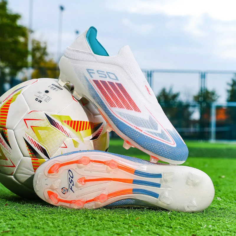 Men Football Boots Training Cleats Soccer Shoes FG Ultralight Breathable Drop Shipping Match Sport Long Spikes Indoor Sneakers