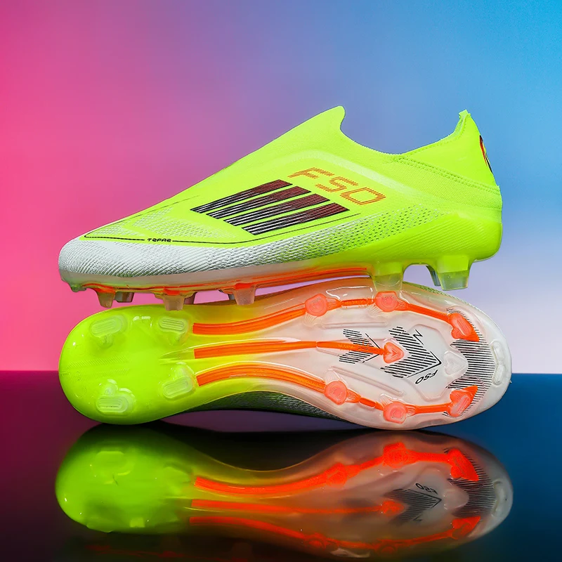 Men Football Boots Training Cleats Soccer Shoes FG Ultralight Breathable Drop Shipping Match Sport Long Spikes Indoor Sneakers