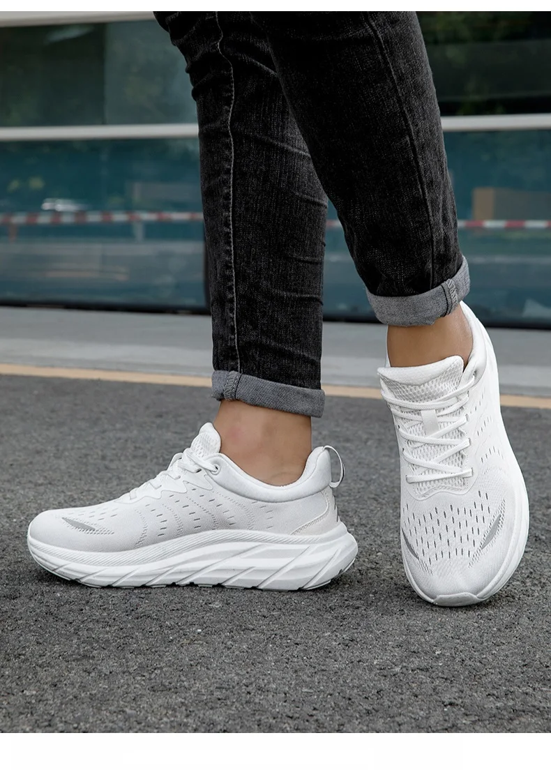 Mesh Breathable Sports Shoes for Men and Women, Thick Soled Shock-Absorbing lightweight Soft Soled Running Shoes
