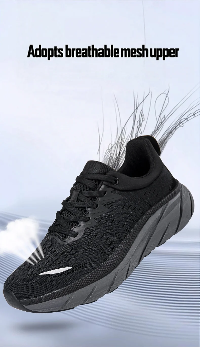 Mesh Breathable Sports Shoes for Men and Women, Thick Soled Shock-Absorbing lightweight Soft Soled Running Shoes