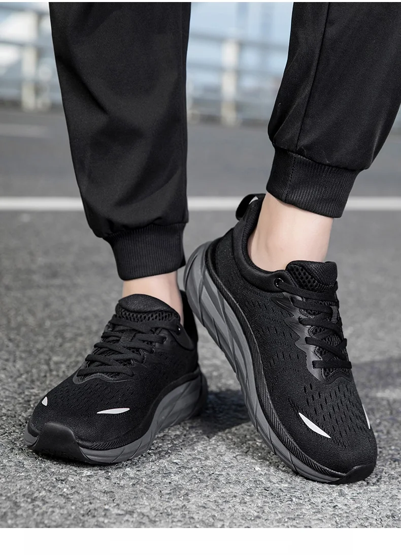 Mesh Breathable Sports Shoes for Men and Women, Thick Soled Shock-Absorbing lightweight Soft Soled Running Shoes