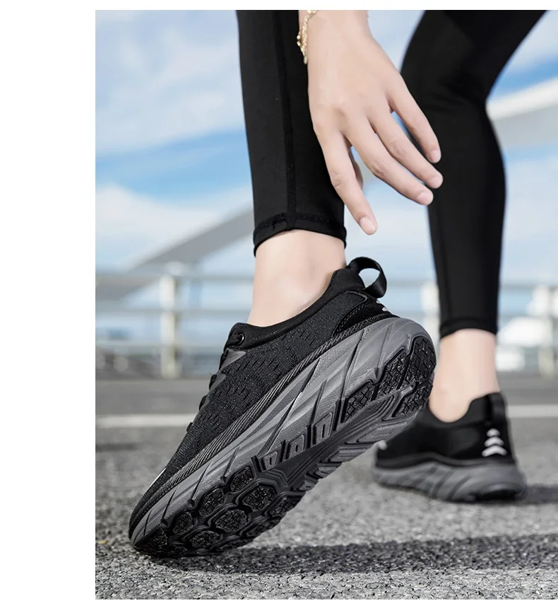 Mesh Breathable Sports Shoes for Men and Women, Thick Soled Shock-Absorbing lightweight Soft Soled Running Shoes