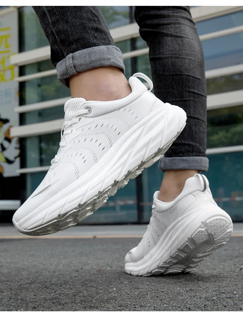 Mesh Breathable Sports Shoes for Men and Women, Thick Soled Shock-Absorbing lightweight Soft Soled Running Shoes