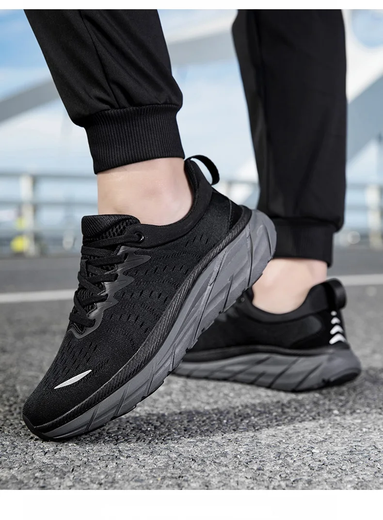 Mesh Breathable Sports Shoes for Men and Women, Thick Soled Shock-Absorbing lightweight Soft Soled Running Shoes