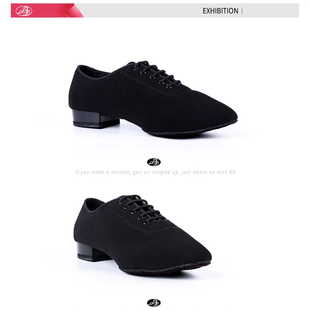Men Standard Dance Shoes BD309 Ballroom Shoe Canvas Napped Split Outsole Practice Competition Men Modern Dancing Shoe Dancesport