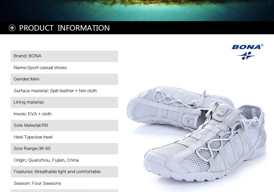 BONA New Popular Style Men Running Shoes Lace Up Athletic Shoes Outdoor Walking Jogging Sneakers Comfortable