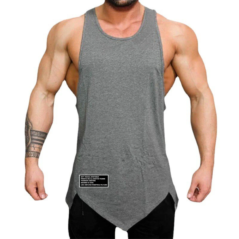 Gym Bodybuilding Sport Clothing Mens Workout Muscle Tank Tops Summer Cotton Breathable Sleeveless Vests Fitness Casual T-shirts