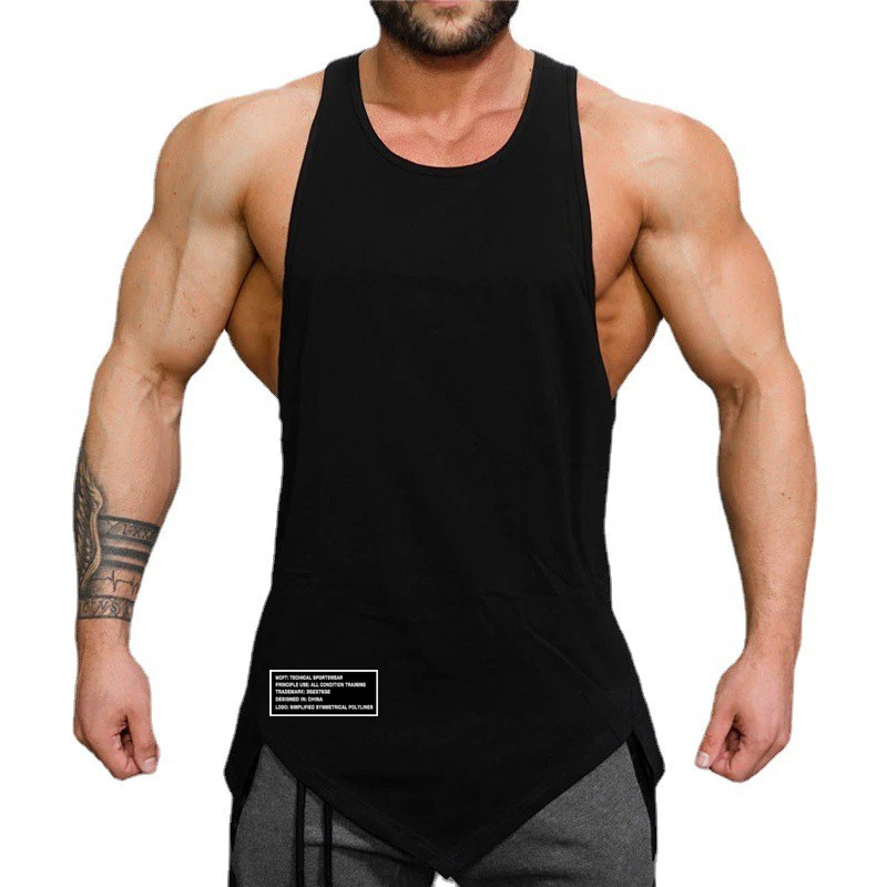 Gym Bodybuilding Sport Clothing Mens Workout Muscle Tank Tops Summer Cotton Breathable Sleeveless Vests Fitness Casual T-shirts