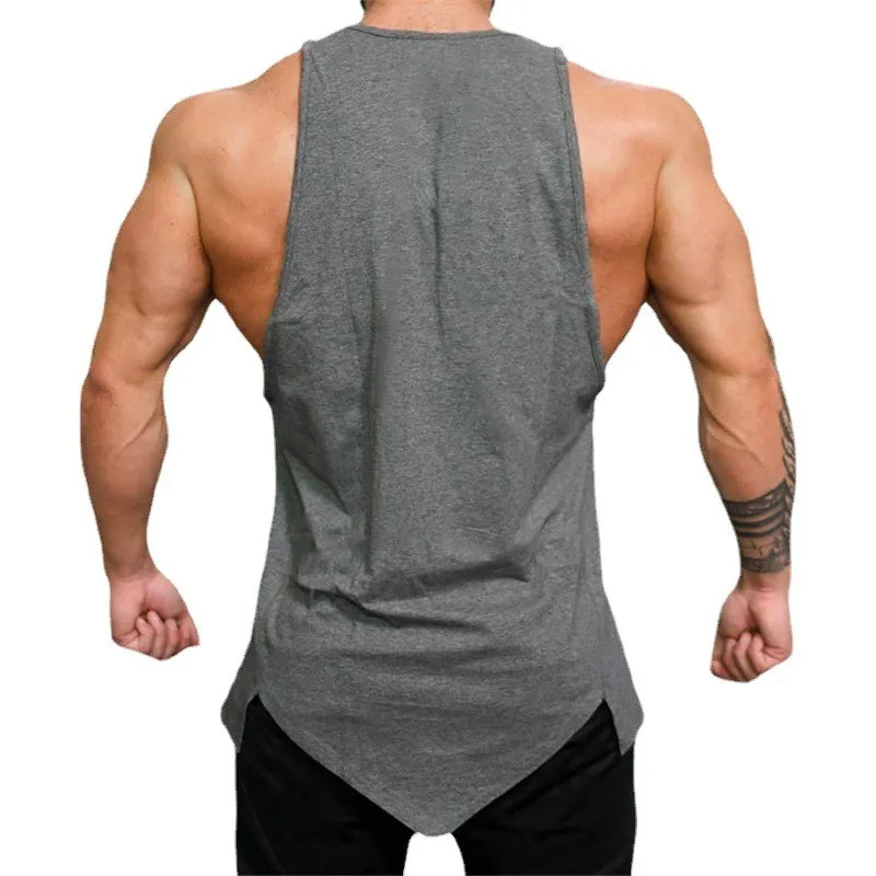 Gym Bodybuilding Sport Clothing Mens Workout Muscle Tank Tops Summer Cotton Breathable Sleeveless Vests Fitness Casual T-shirts