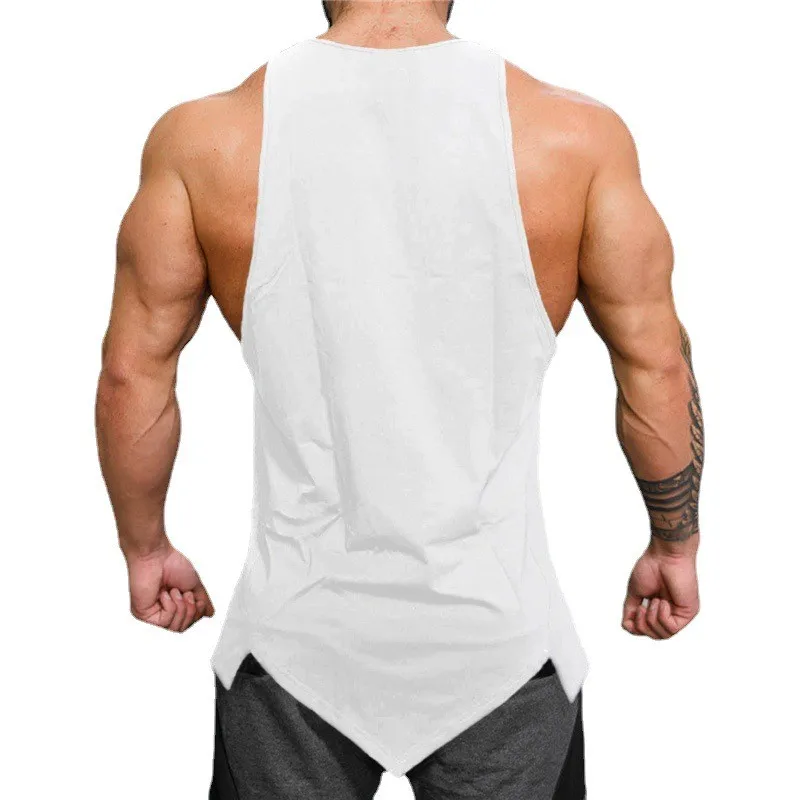 Gym Bodybuilding Sport Clothing Mens Workout Muscle Tank Tops Summer Cotton Breathable Sleeveless Vests Fitness Casual T-shirts