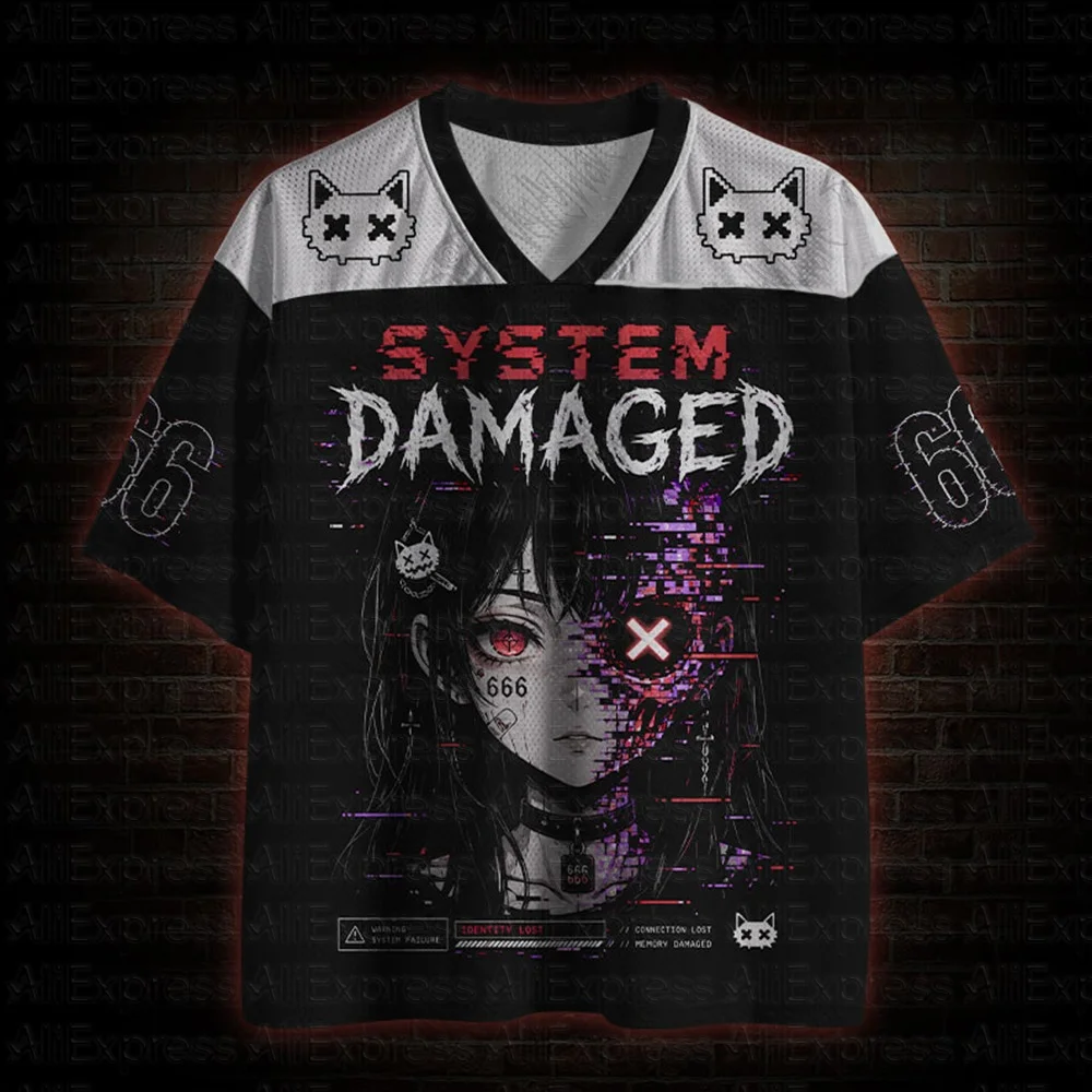 2026 New Movie Sports Fashion Adult and Children's Short Sleeve V-neck Street Eye Clothing Gothic Style Horror Fans Gift