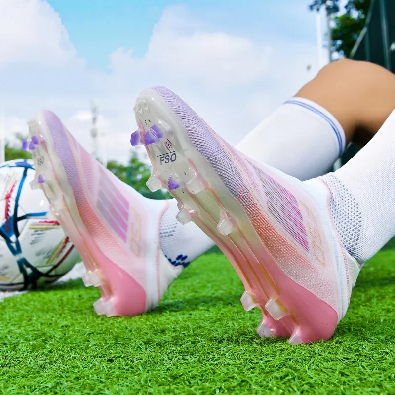New Men Soccer Shoes Match Breathable Sport Boys Adult Long Spikes Football Boots Training Outdoor Cleats Non Slip Comfortable