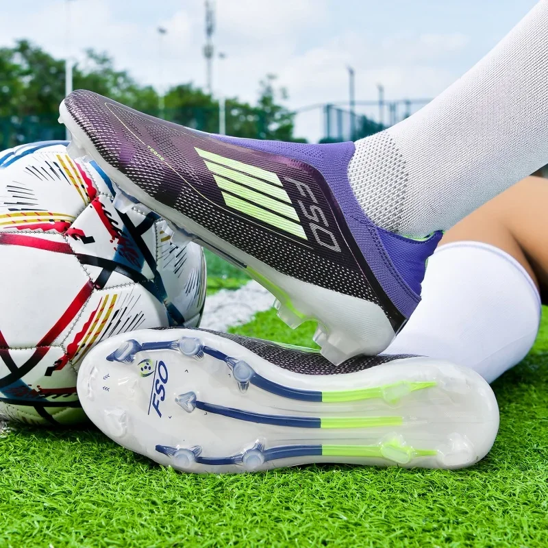 New Men Soccer Shoes Match Breathable Sport Boys Adult Long Spikes Football Boots Training Outdoor Cleats Non Slip Comfortable