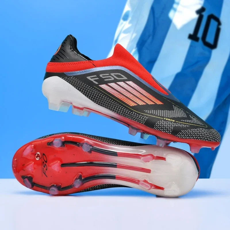 New Men Soccer Shoes Match Breathable Sport Boys Adult Long Spikes Football Boots Training Outdoor Cleats Non Slip Comfortable