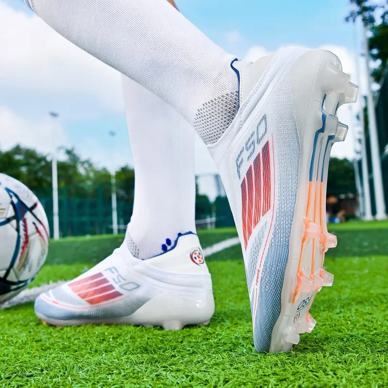 New Men Soccer Shoes Match Breathable Sport Boys Adult Long Spikes Football Boots Training Outdoor Cleats Non Slip Comfortable