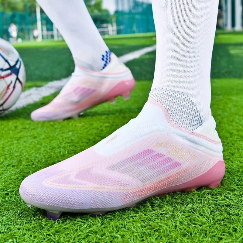 New Men Soccer Shoes Match Breathable Sport Boys Adult Long Spikes Football Boots Training Outdoor Cleats Non Slip Comfortable