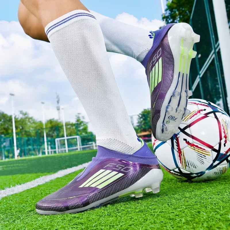 New Men Soccer Shoes Match Breathable Sport Boys Adult Long Spikes Football Boots Training Outdoor Cleats Non Slip Comfortable