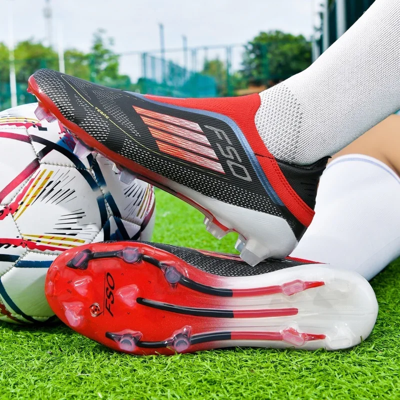 New Men Soccer Shoes Match Breathable Sport Boys Adult Long Spikes Football Boots Training Outdoor Cleats Non Slip Comfortable