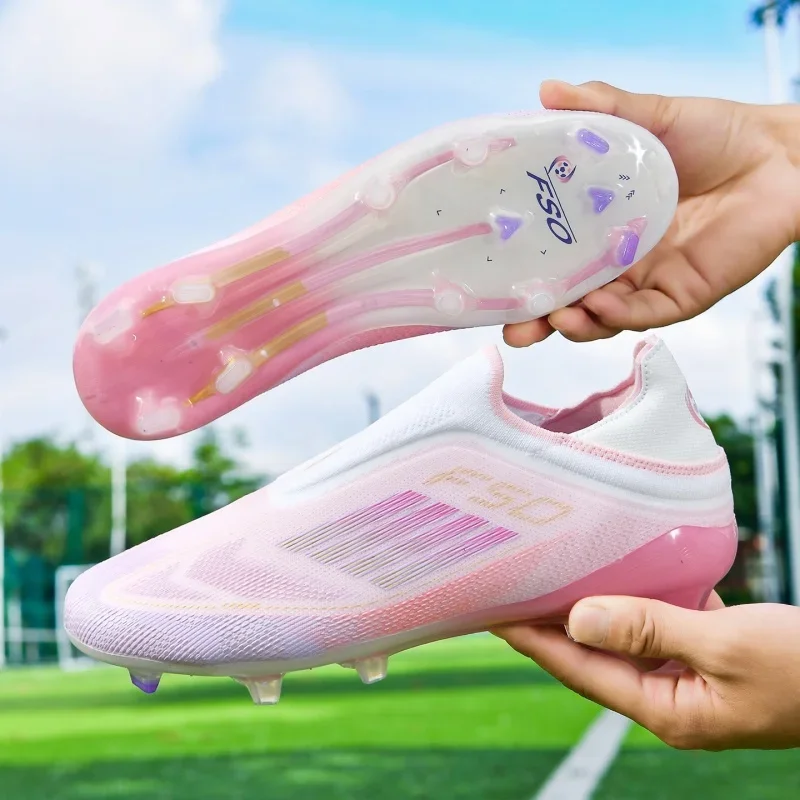 New Men Soccer Shoes Match Breathable Sport Boys Adult Long Spikes Football Boots Training Outdoor Cleats Non Slip Comfortable