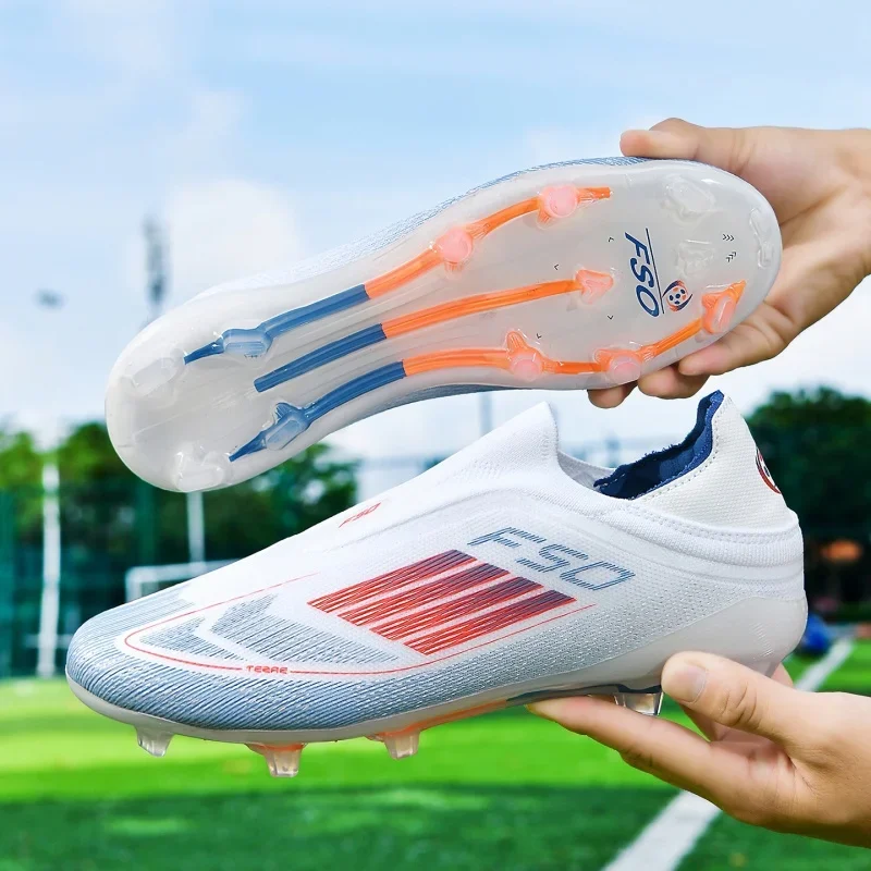 New Men Soccer Shoes Match Breathable Sport Boys Adult Long Spikes Football Boots Training Outdoor Cleats Non Slip Comfortable
