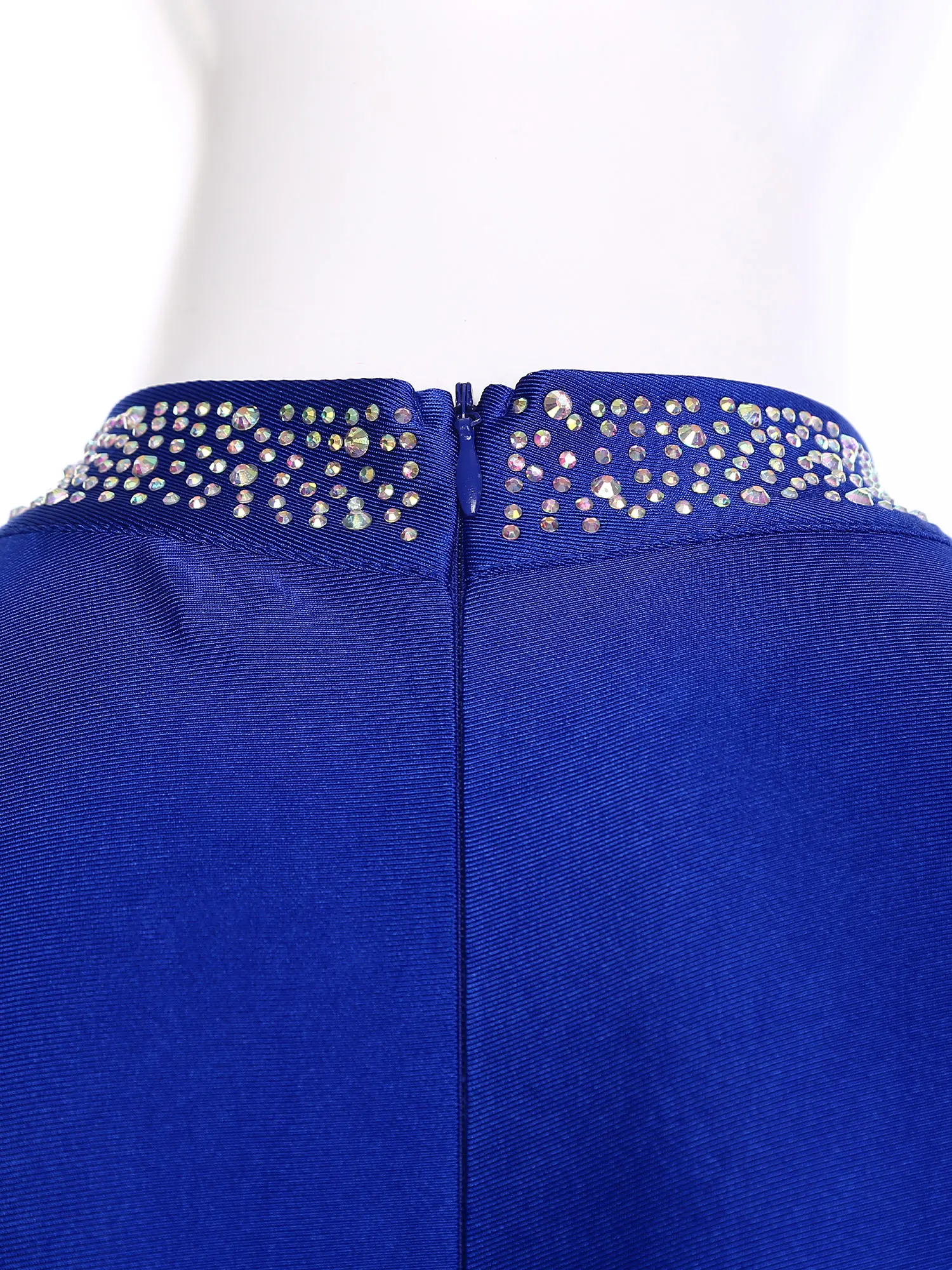 Men Long Sleeve Shiny Rhinestone Sheer Mesh Figure Skating Bodysuit Latin Dance Cha-cha Ballet Gymnastics Leotard Dancewear