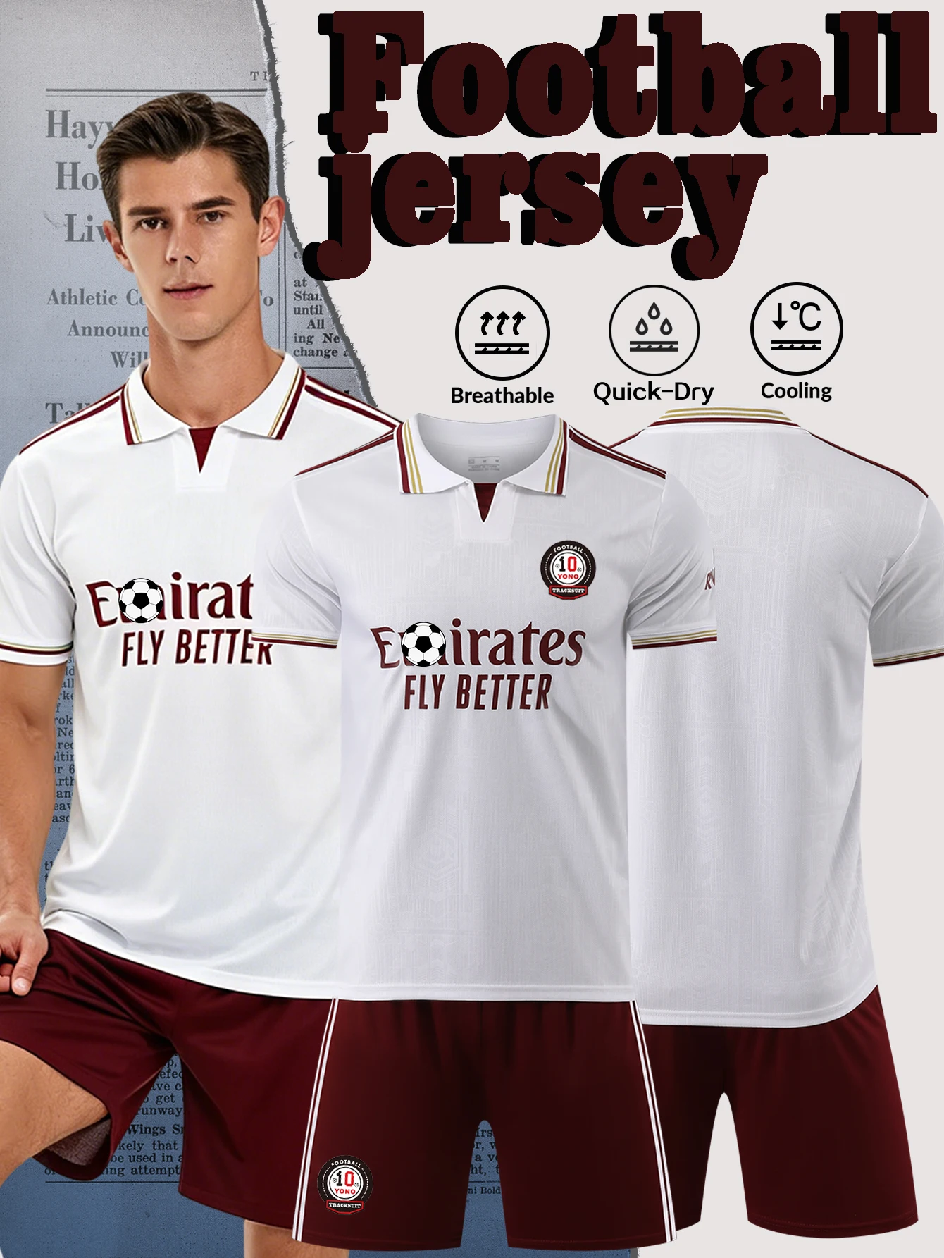 High-quality Breathable T-Shirt and Shorts Football Set