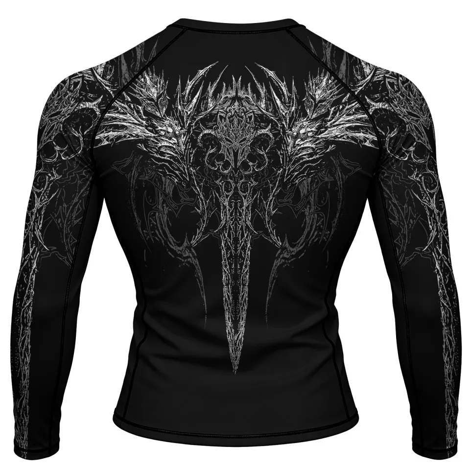 No Gi Bjj Rash Guard MMA T-shirt+Short Sets Jiu Jitsu Rashguard For Men Grappling Muay Thai Training Boxing Jereys Sportswear