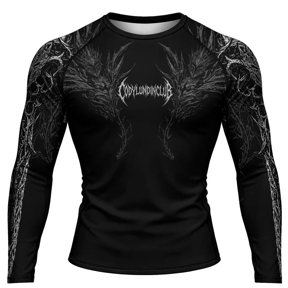 No Gi Bjj Rash Guard MMA T-shirt+Short Sets Jiu Jitsu Rashguard For Men Grappling Muay Thai Training Boxing Jereys Sportswear