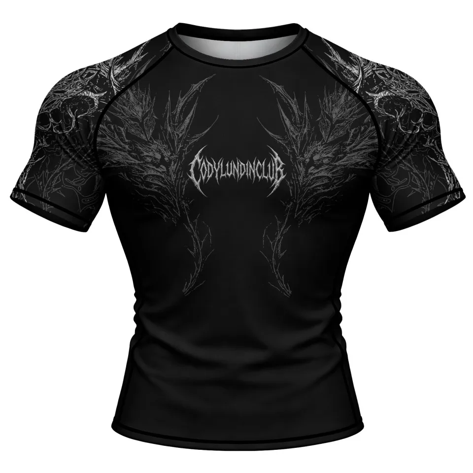 No Gi Bjj Rash Guard MMA T-shirt+Short Sets Jiu Jitsu Rashguard For Men Grappling Muay Thai Training Boxing Jereys Sportswear