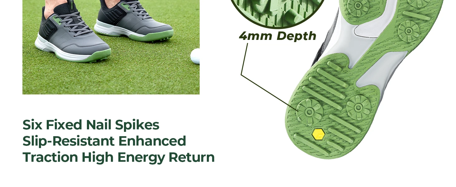 Fitville Professional Men's Golf Shoes Extra Wide Toe Casual Golfer Sneakers Cushioned Water Resistant Sport Shoes for Men