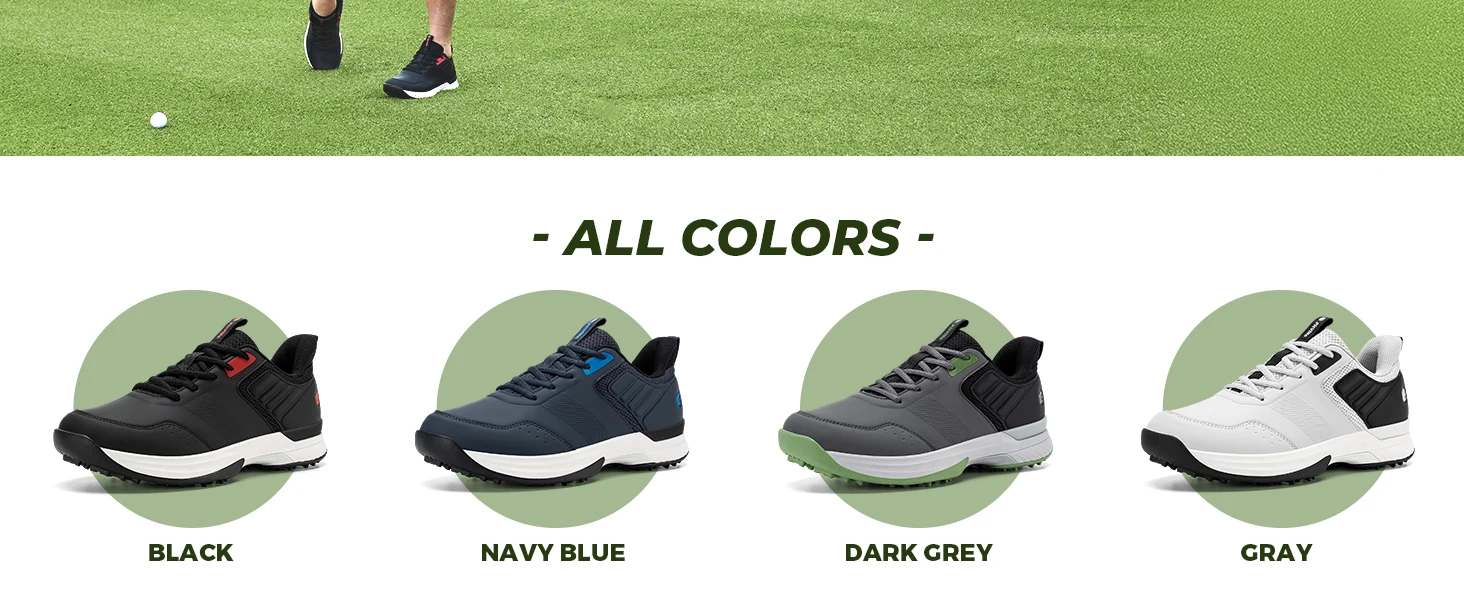 Fitville Professional Men's Golf Shoes Extra Wide Toe Casual Golfer Sneakers Cushioned Water Resistant Sport Shoes for Men