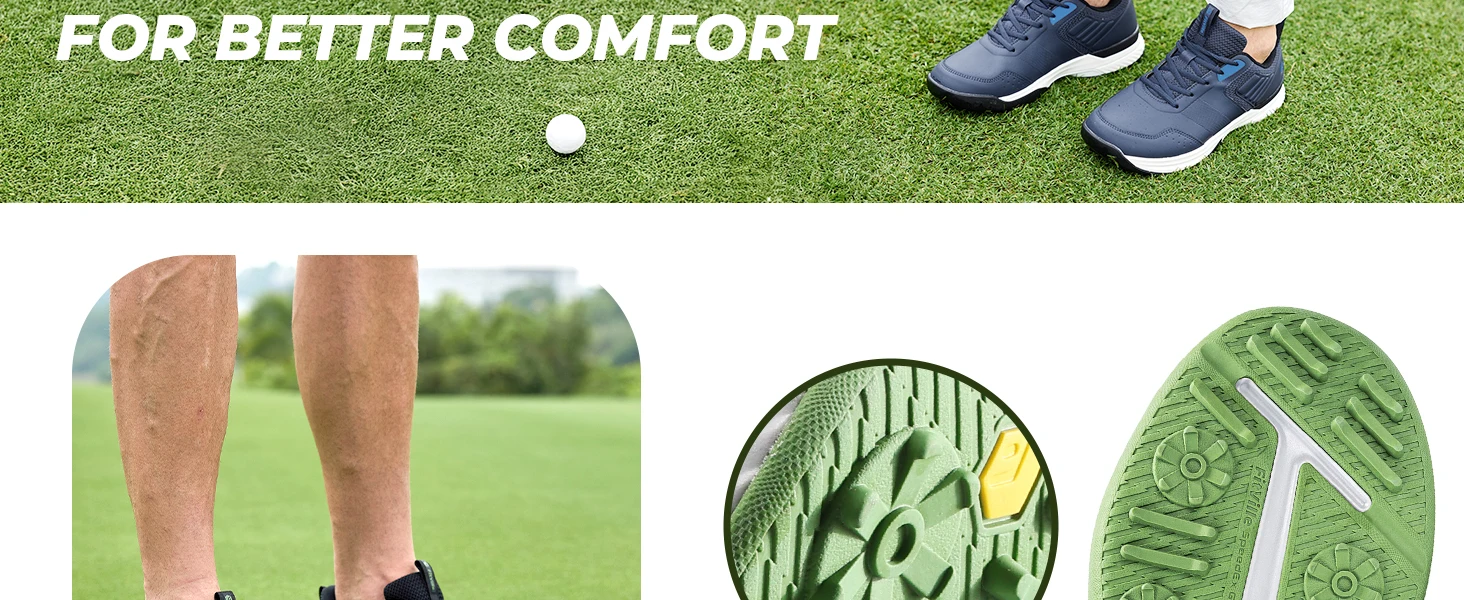 Fitville Professional Men's Golf Shoes Extra Wide Toe Casual Golfer Sneakers Cushioned Water Resistant Sport Shoes for Men