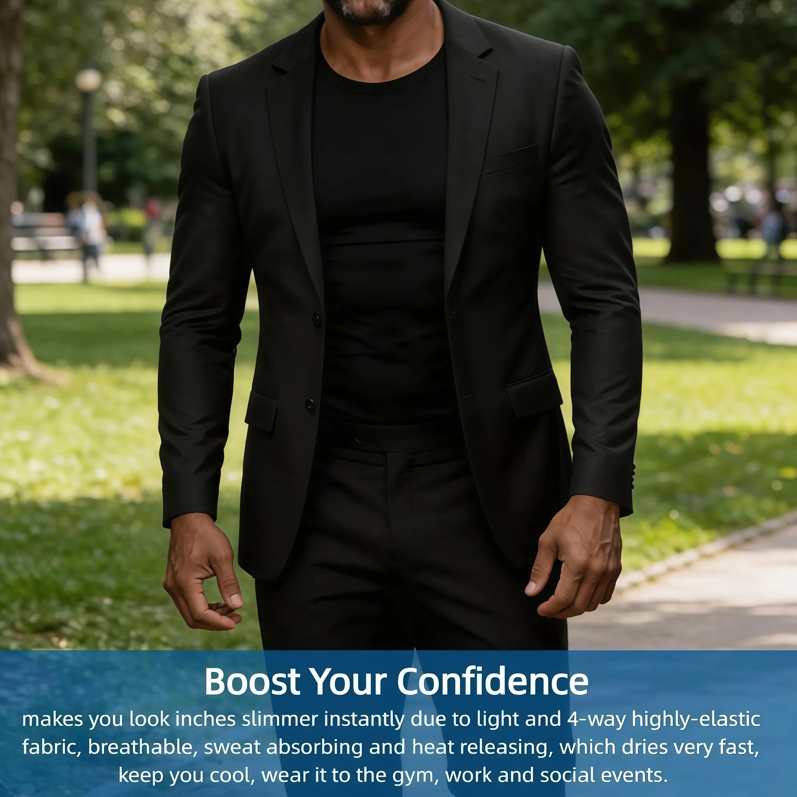 Men's Compression Tank Top Vest, Slimming Body Shaper Undershirt, Abs Abdomen Chest Control Workout Shapewear for Daily Fitness