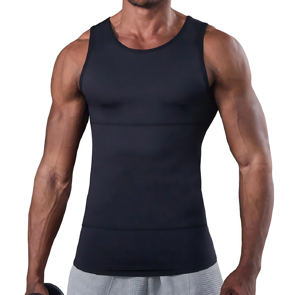 Men's Compression Tank Top Vest, Slimming Body Shaper Undershirt, Abs Abdomen Chest Control Workout Shapewear for Daily Fitness