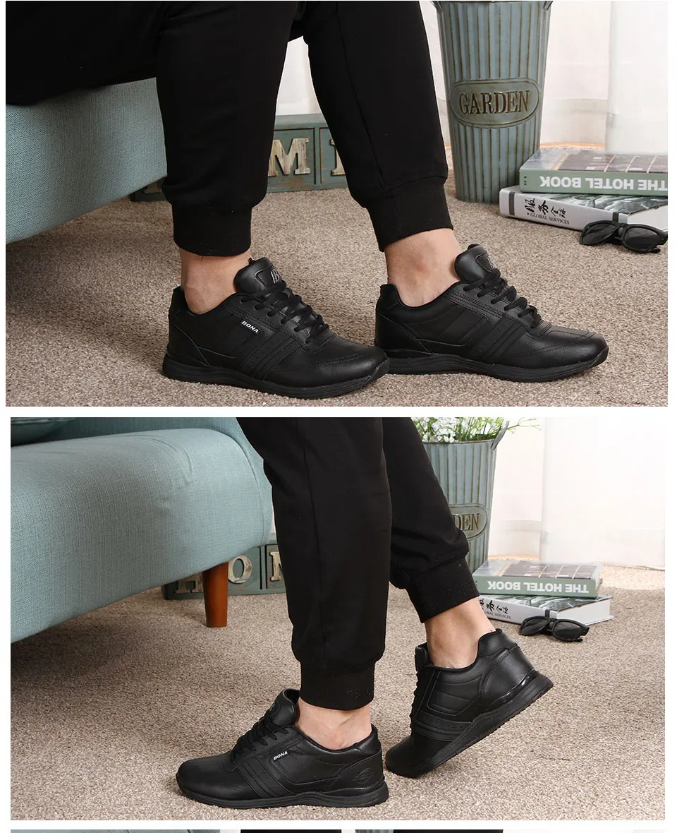 BONA New Hot Style Men Walking Shoes Lace Up Sport Shoes Outdoor Jogging Athletic Shoes Comfortable Men Sneakers