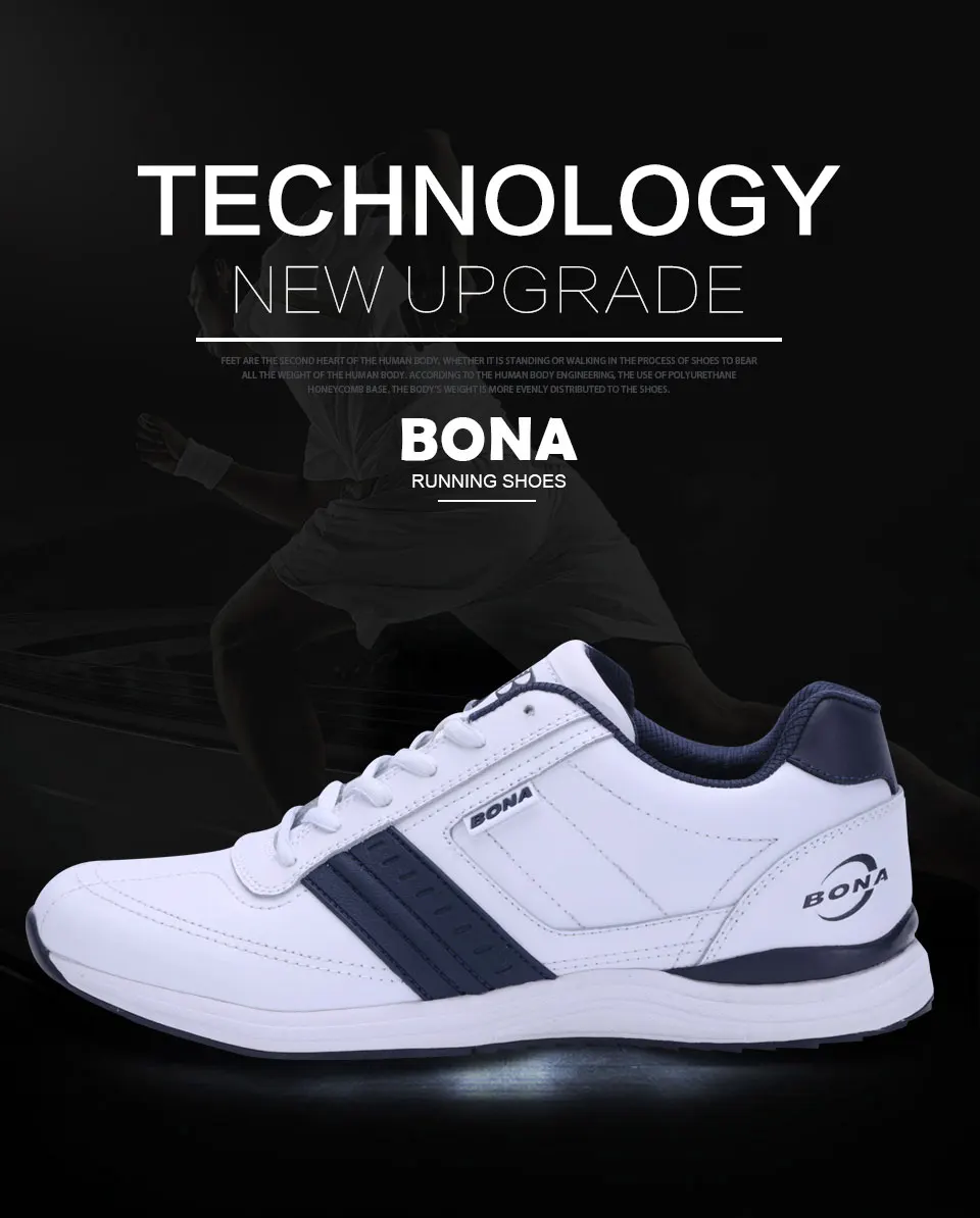 BONA New Hot Style Men Walking Shoes Lace Up Sport Shoes Outdoor Jogging Athletic Shoes Comfortable Men Sneakers
