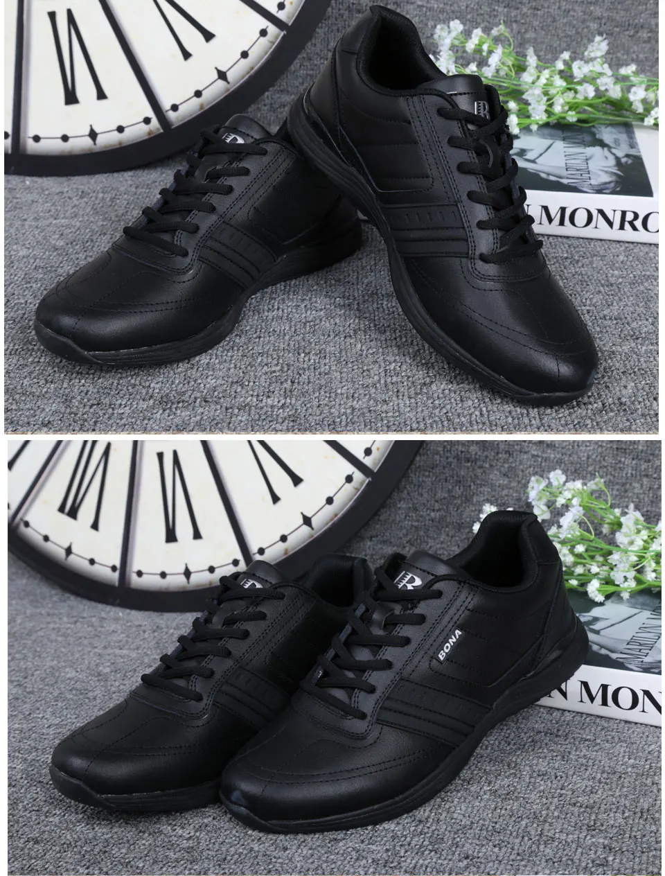 BONA New Hot Style Men Walking Shoes Lace Up Sport Shoes Outdoor Jogging Athletic Shoes Comfortable Men Sneakers